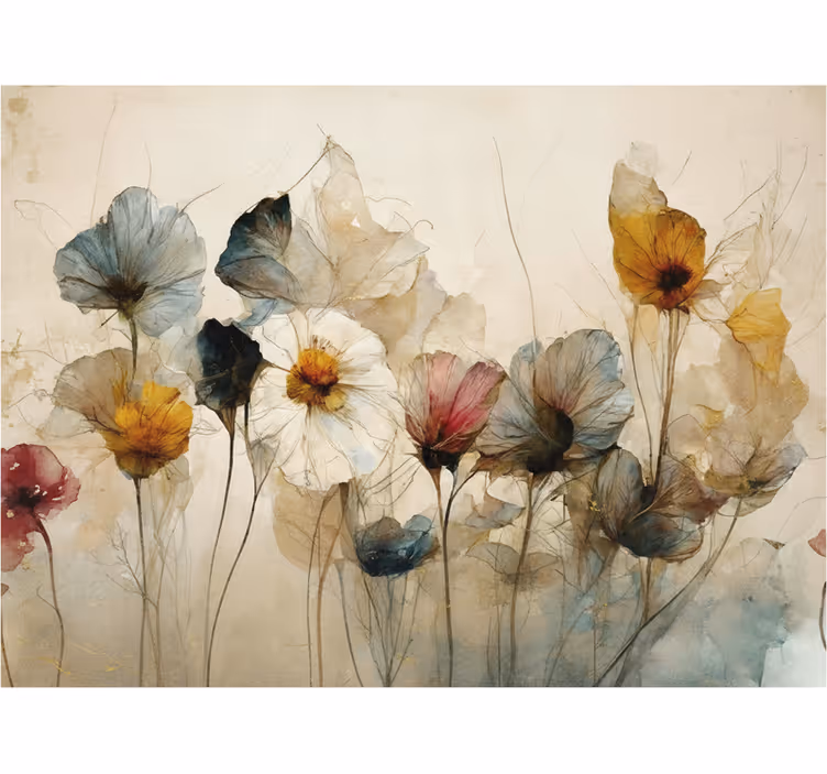 Dry beautiful flowers roller blind for kitchen window - TenStickers