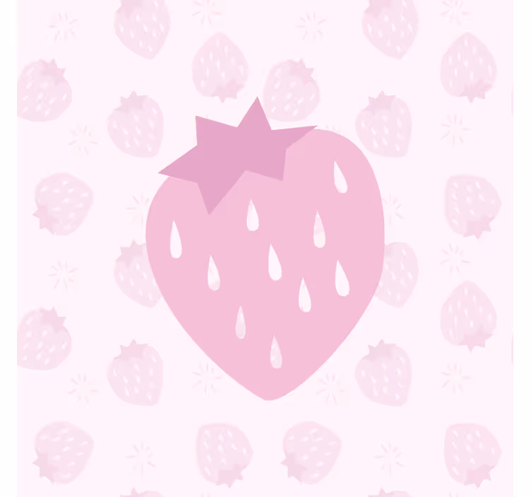 Strawberries pattern on pink roller blind for kitchen window - TenStickers