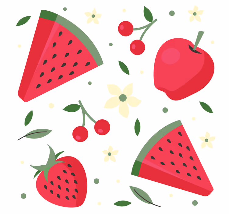 Roller blind for kitchen window with fruit pattern - TenStickers