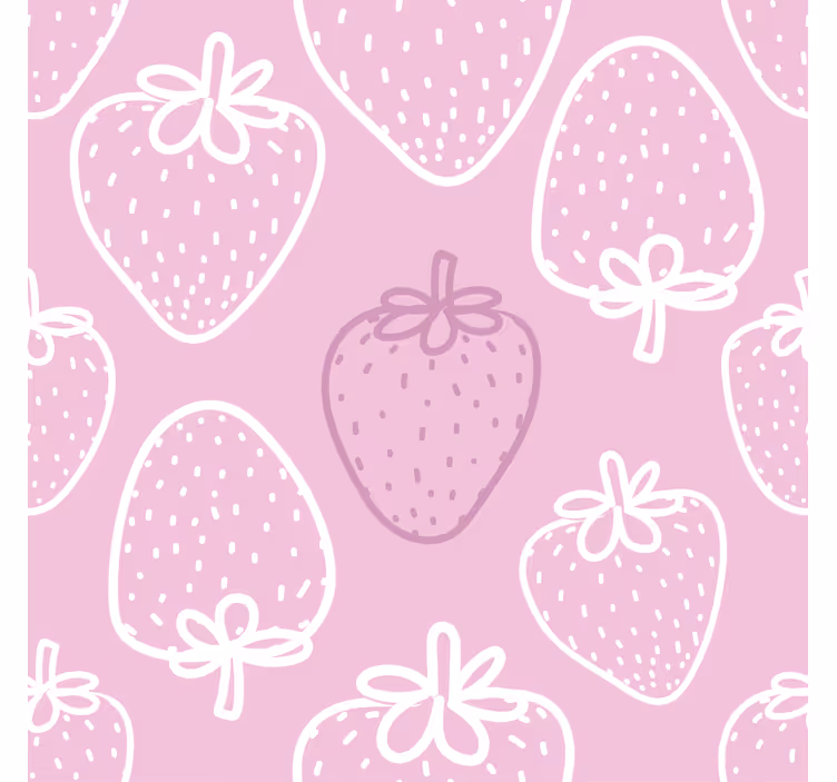 Roller blind for kitchen window in pink strawberry pattern - TenStickers