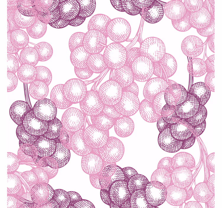 Roller blind for kitchen window with pink and purple grapes - TenStickers