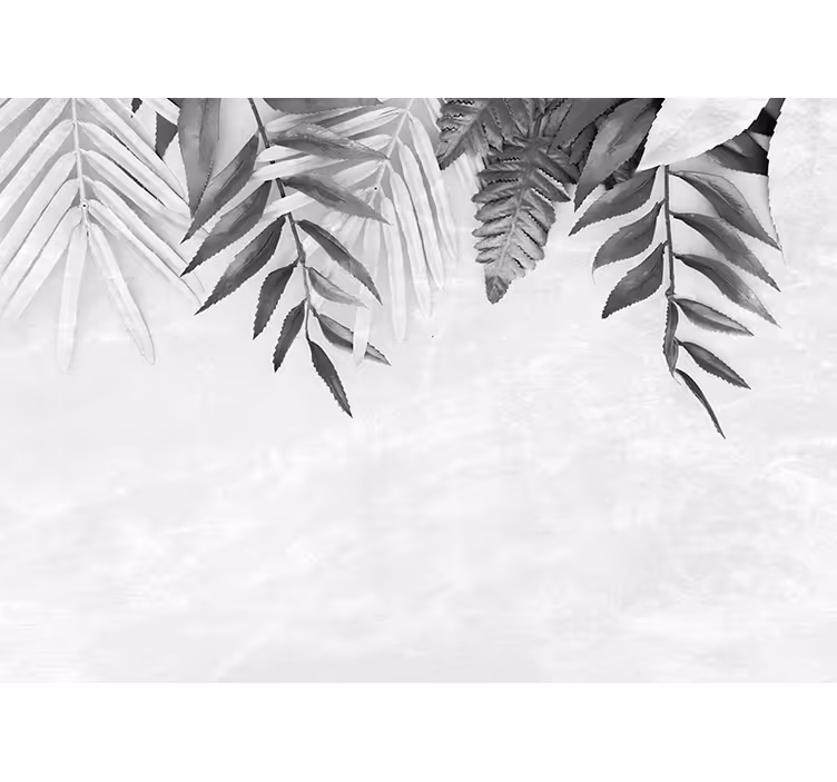 White roller blind with gray hanging feathers - TenStickers