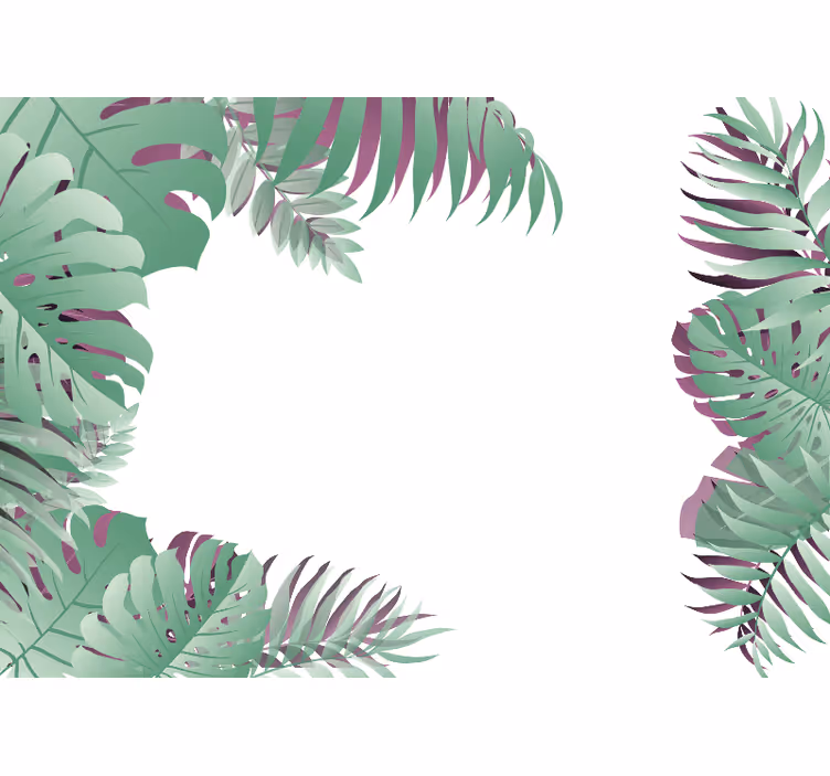 White roller blind in retro tropical rainforest - TenStickers