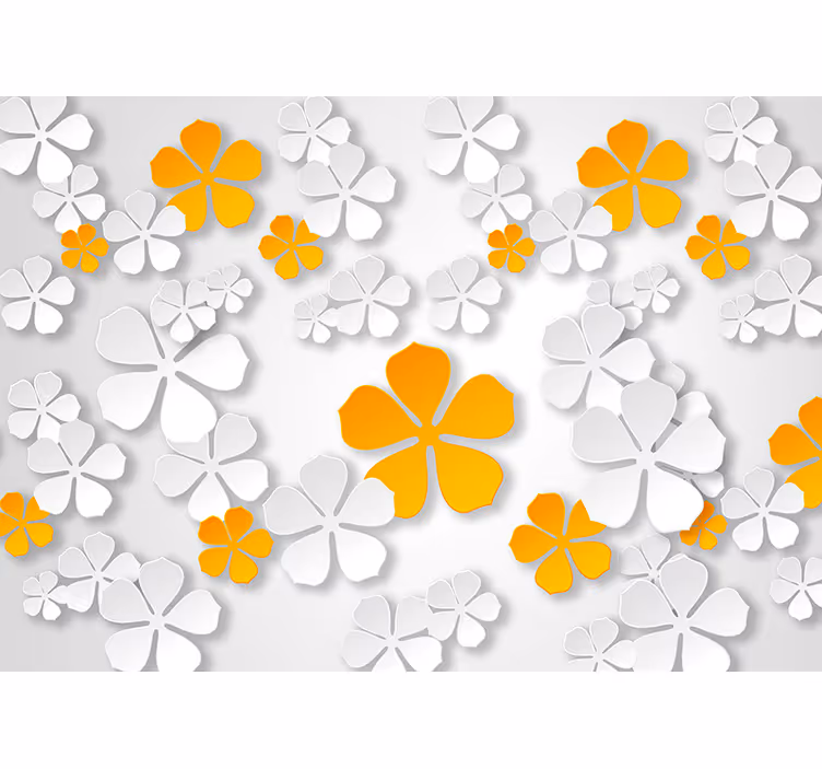 White roller blind with floral contrast - TenStickers