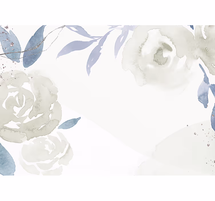 White roller blind floral decor art illustration - TenStickers