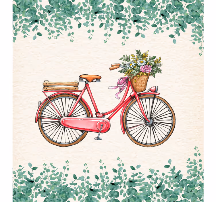 Roller blind for living room vintage bicycle rustic - TenStickers