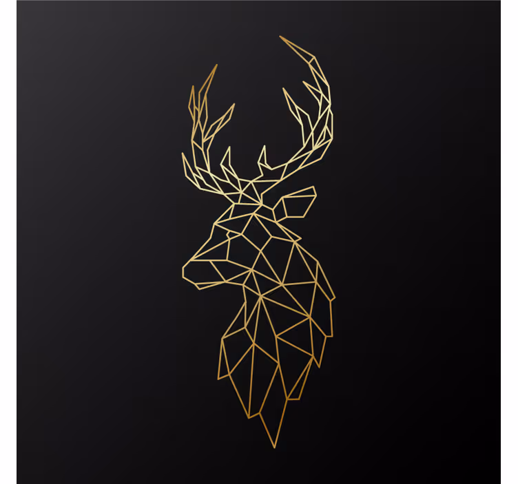 Roller blind for living room golden origami deers - TenStickers