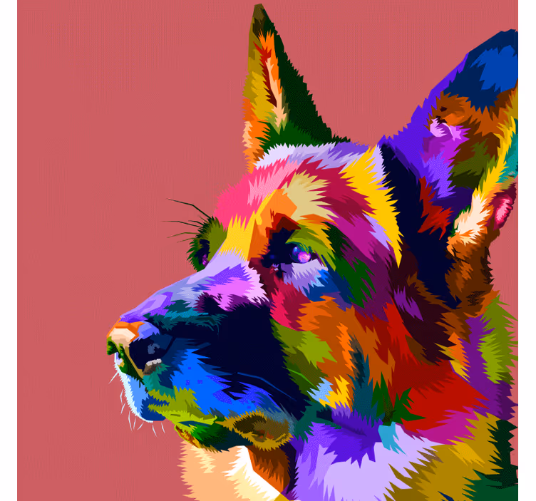 Roller blind for living room rainbow german shepherd - TenStickers