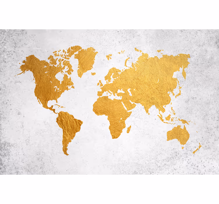 Roller blind for living room golden world map - TenStickers