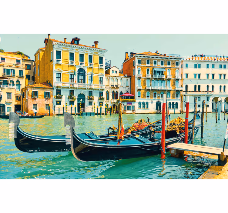 Aquarella venecia's canals roller blind for living room - TenStickers