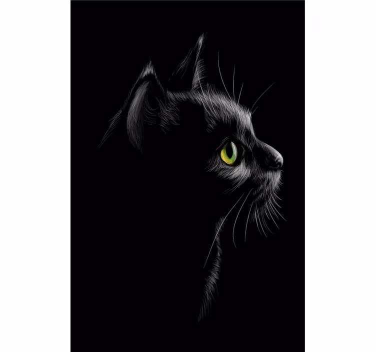Green eyed cats roller blind for living room - TenStickers