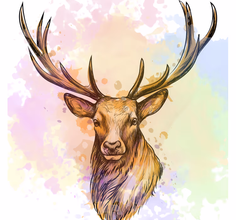 Paint splash stag roller blind for living room - TenStickers