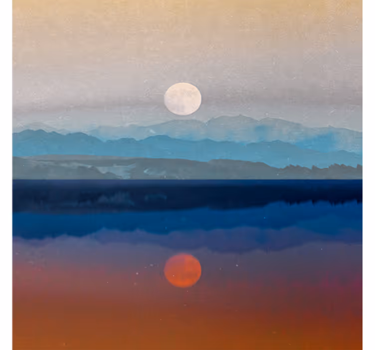 Roller blind for living room with beautiful moon design - TenStickers