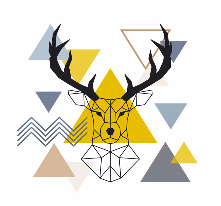 Geometric stag roller blind for living room - TenStickers
