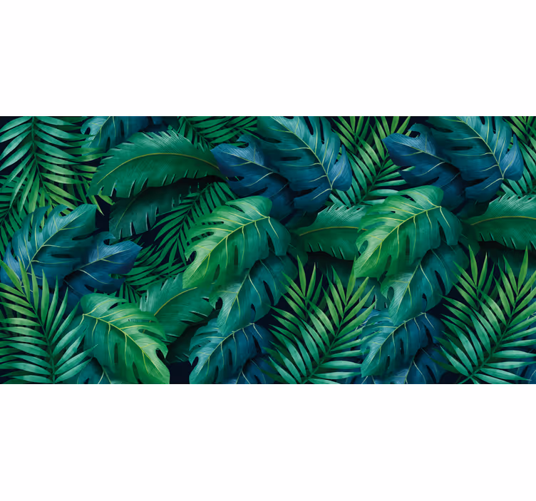 Tropical elegant foliage roller blind for living room - TenStickers