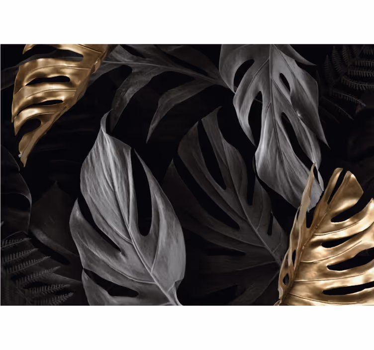 Elegant tropical leaves roller blind for living room - TenStickers