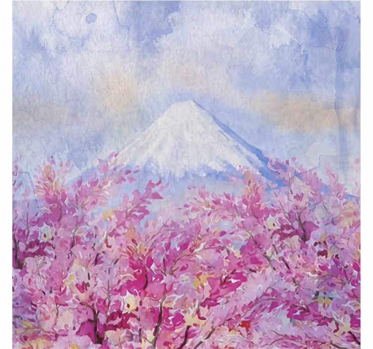 Roller blind for living room cherry blossom scene - TenStickers