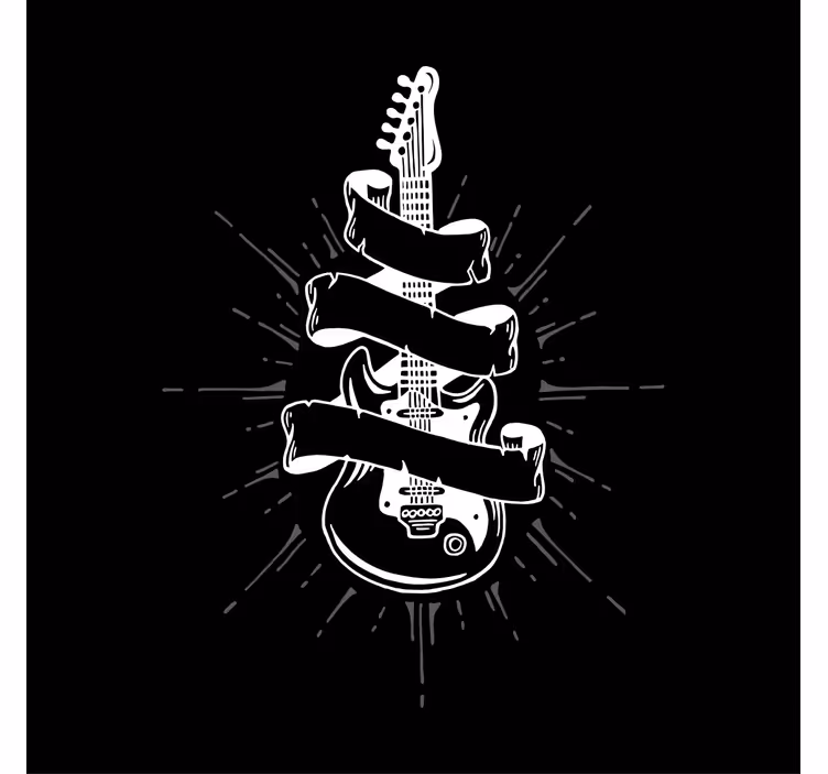 Guitar roller blind for living room - TenStickers