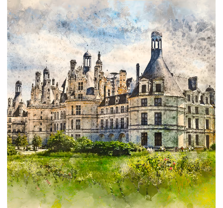 Roller blind for living room chateau style - TenStickers