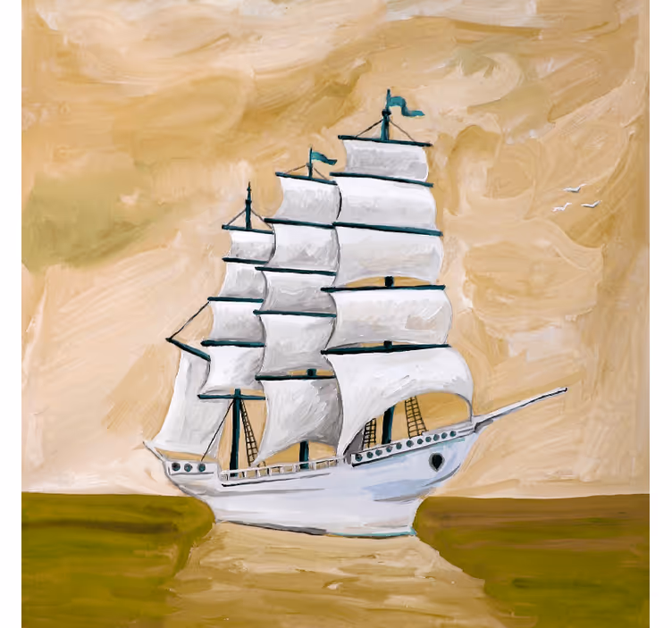 Roller blind for living room ghost ship painting - TenStickers