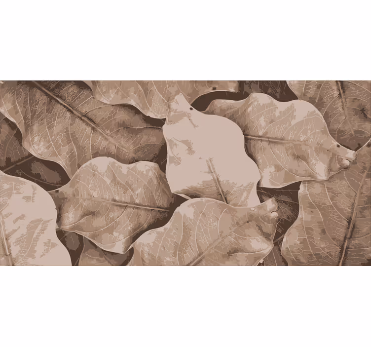 Beige dried leaves roller blind for living room - TenStickers