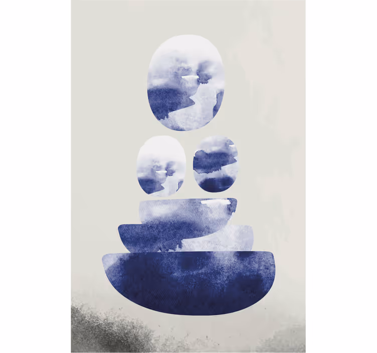 Blue shape roller blind for living room - TenStickers