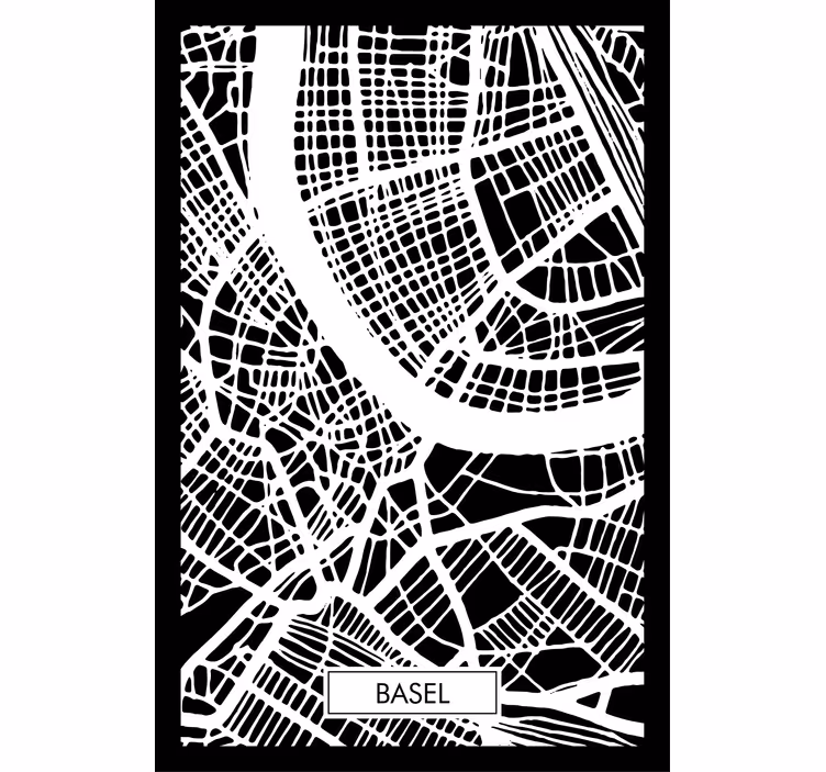 Roller blind for living room topographic map basel - TenStickers