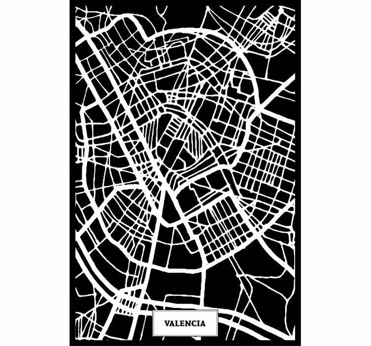Roller blind for living room topographic map valencia - TenStickers