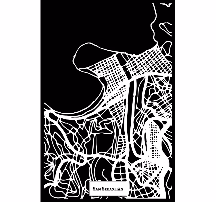 Roller blind for living room san sebastián topographic map - TenStickers