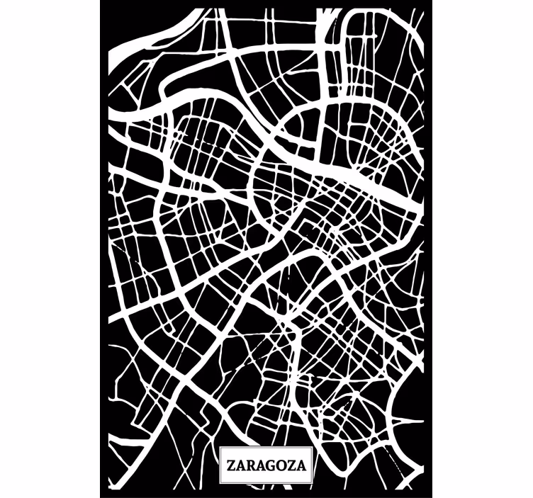 Roller blind for living room topographic map zaragoza - TenStickers