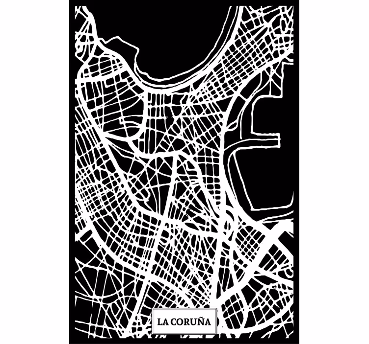 Roller blind for living room topographic map coruña - TenStickers