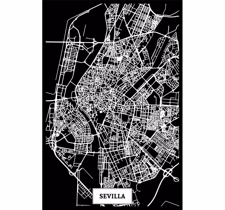 Roller blind for living room topographic map sevilla - TenStickers