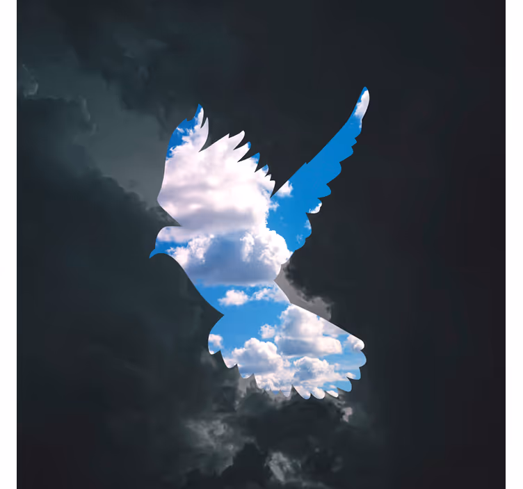 Roller blind for living room magritte dove - TenStickers