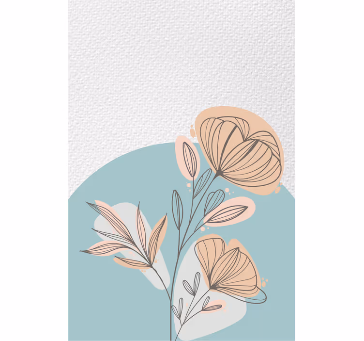 Roller blind for living room floral painting - TenStickers