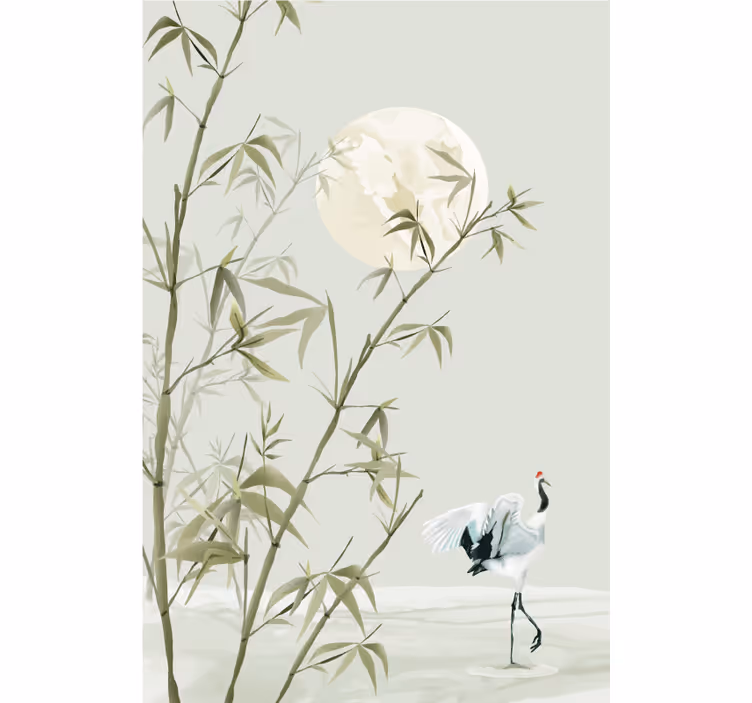 Bamboo art roller blind for living room - TenStickers