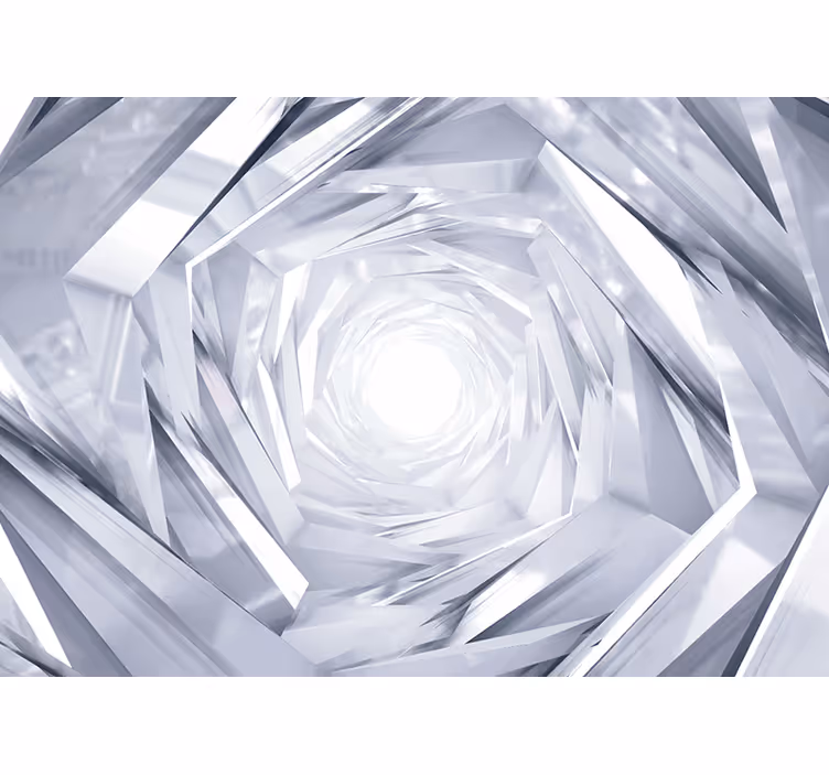 White roller blind abstract geometric tunnel design - TenStickers