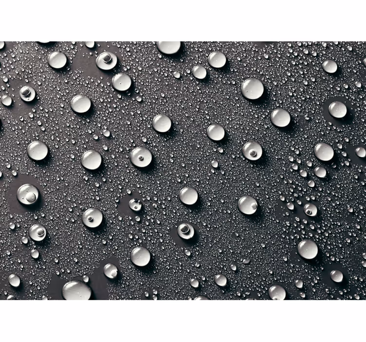 Black roller blind gray bathroom mural with bubbles - TenStickers