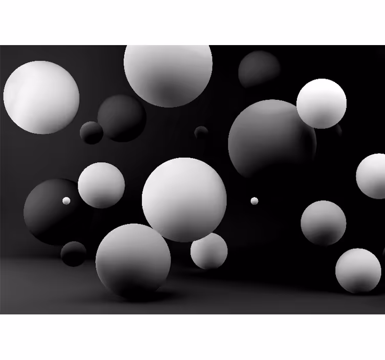 Black roller blind with white spheres on black - TenStickers