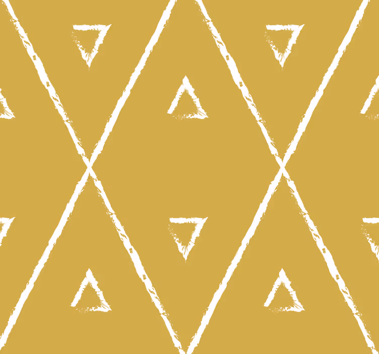 Yellow roller blind with geometric rhombus design - TenStickers