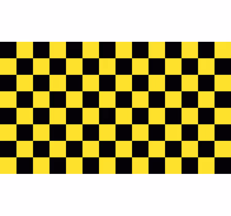 Yellow roller blind yellow and black chess board - TenStickers