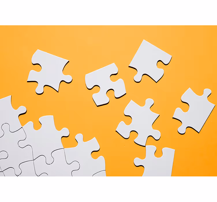 Yellow roller blind puzzle pieces wall mounted - TenStickers