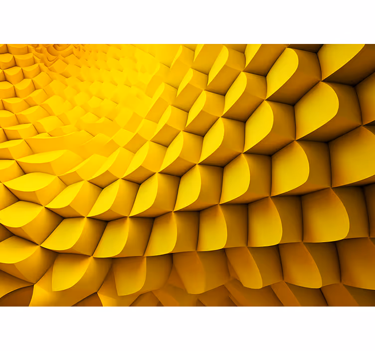 Yellow roller blind with futuristic design - TenStickers