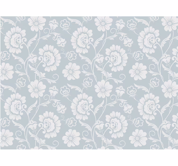 Grey roller blind with elegant floral design - TenStickers