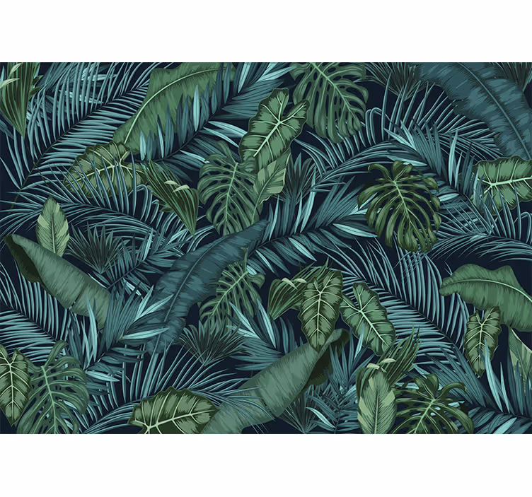 Roller blind for living room jungle wallpaper - TenStickers