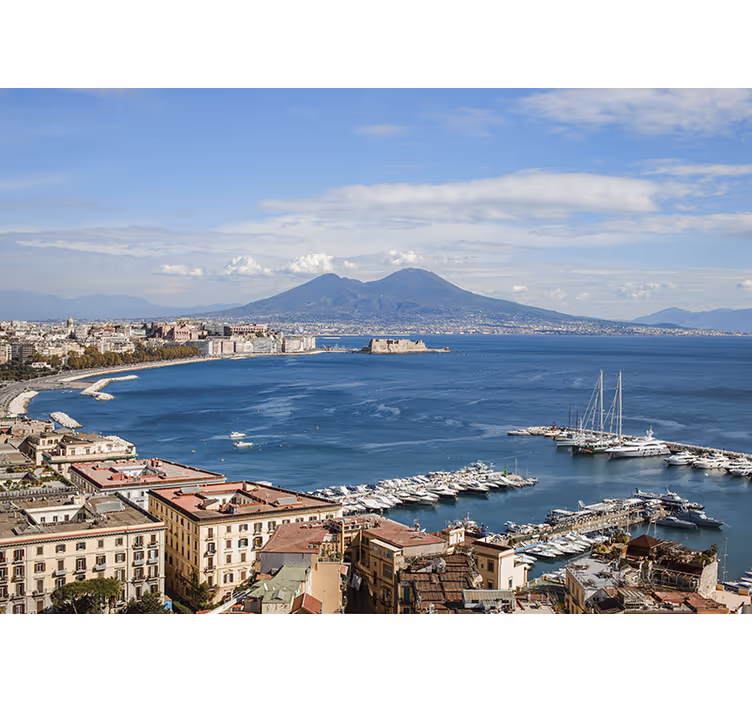 Roller blind for living room gulf of naples - TenStickers