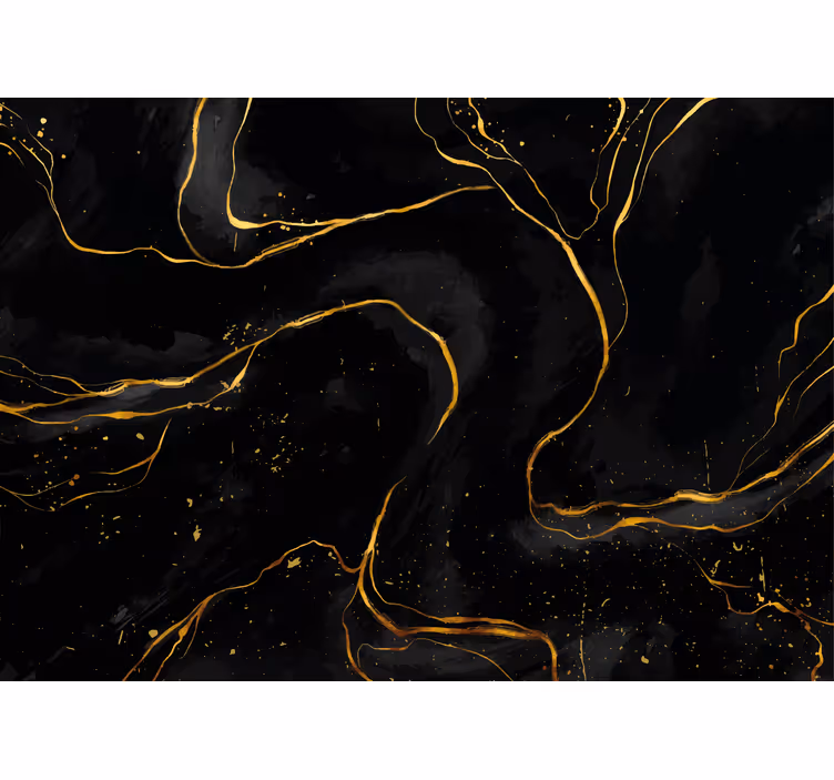 Black and golden marble roller blind for living room - TenStickers