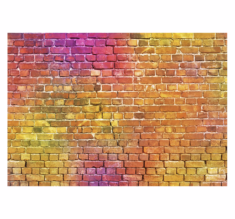 Roller blind for living room painted brick design - TenStickers