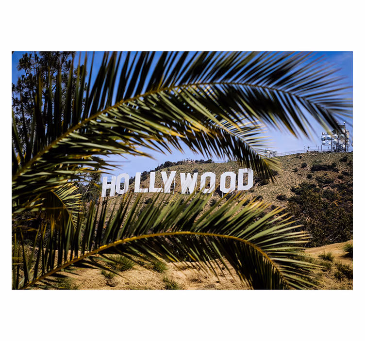 Roller blind for living room hollywood sign and tree - TenStickers