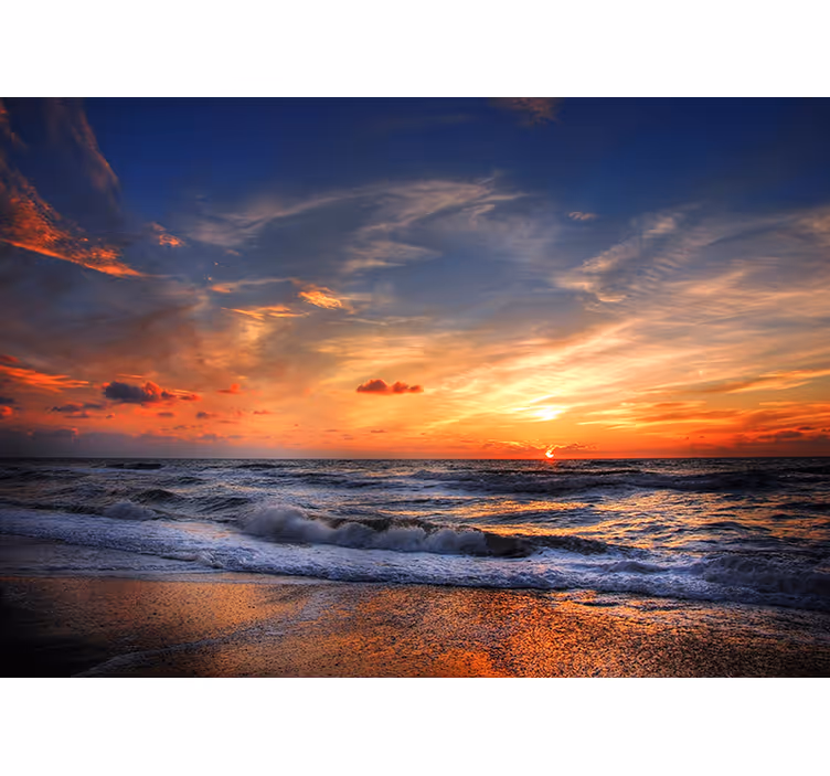 Roller blind for living room sunset seascape - TenStickers