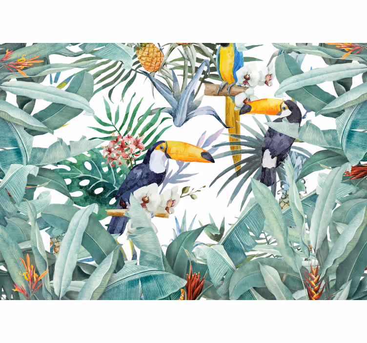 Painted jungle roller blind for living room - TenStickers
